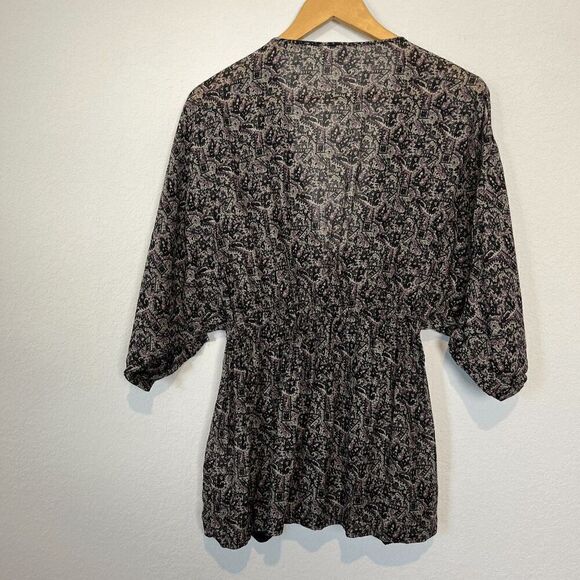 DAY Birger Et Mikkelsen Purple Black Tassel Tie Tunic Blouse Women's 36 Small - Picture 2 of 6